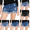 Solid Color Trimmed Shorts With Ripped Pockets Jeans For Women