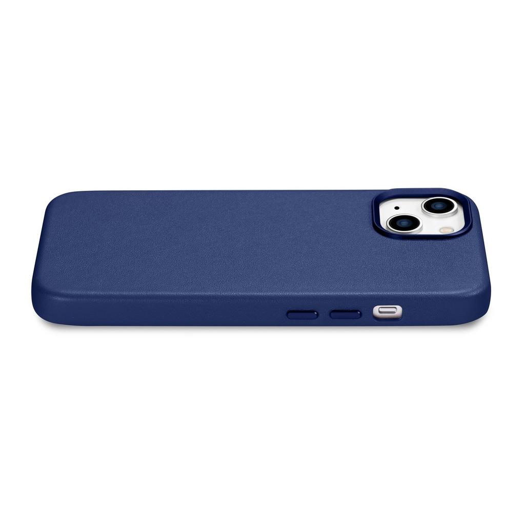 Genuine leather case for iPhone 14 Plus MagSafe Case Leather blue