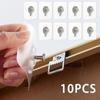 10Pcs Plastic Adhesive Wall Hook Transparent Non Trace Stickers Wall Screws Hanging Nails  Cabinet