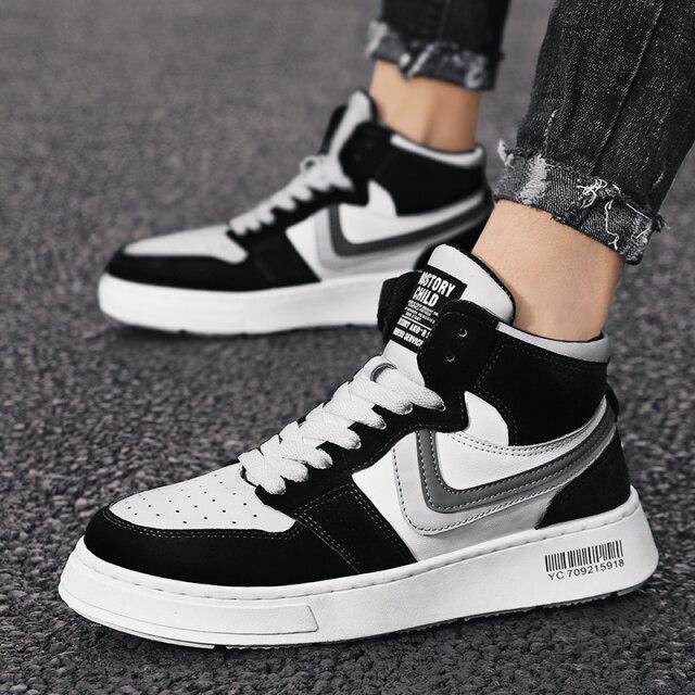 Crlaydk Spring New High Top Sneakers Walking Sports Tennis Breathable Shoes Lace -Up Comfortable Footwear Ankle Basket Homme