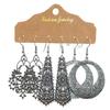 Antique Sliver-Plated Hollow Alloy Geometric Dangle Indian Earrings For Women Gypsy Zircon Boho Ethnic Leaf Bell Tassel Earring