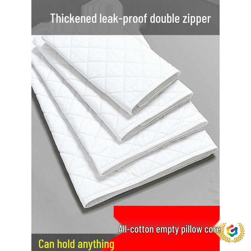 Наволочка для подушки с гречневой лузгой: Чистый хлопок, Двойная молния, Утолщенный, Безопасный для детей мешок для наполнителя подушки, Домашний текстиль.