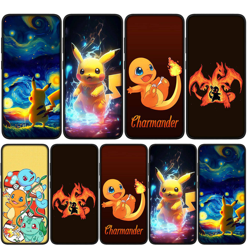 Cover for iPhone 17 16 15 Xiaomi Poco Redmi Note 14 13 12 11 Pro Max X 9 16e Samsung Galaxy S25 S24 S23 OPPO Huawei Pikachu Charmander Phone Case
