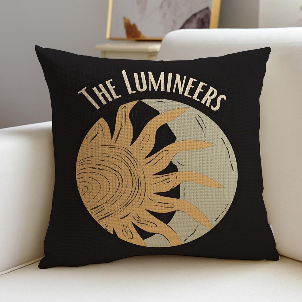 Folk TThe LumineersS Cushion Cover Breathable and skinfriendly linen pillowcase square removable and washable cushion