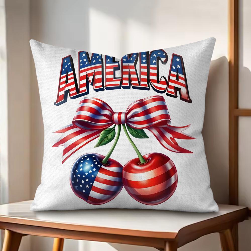 Happy th Anniversary Cushion Cover Natural Linen Organic Fabric DoubleSided Printing Couch Pillow Covers Home Decor