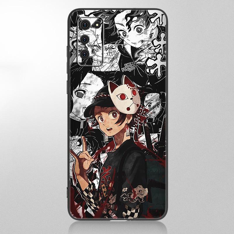 Чехол аниме Demon Slayer Tanjiro для Samsung Galaxy A12 A02S A22 A32 A52 A72 A71 A51 A41 A31 A21 A11 A50 A70 A10 A20S, черный чехол