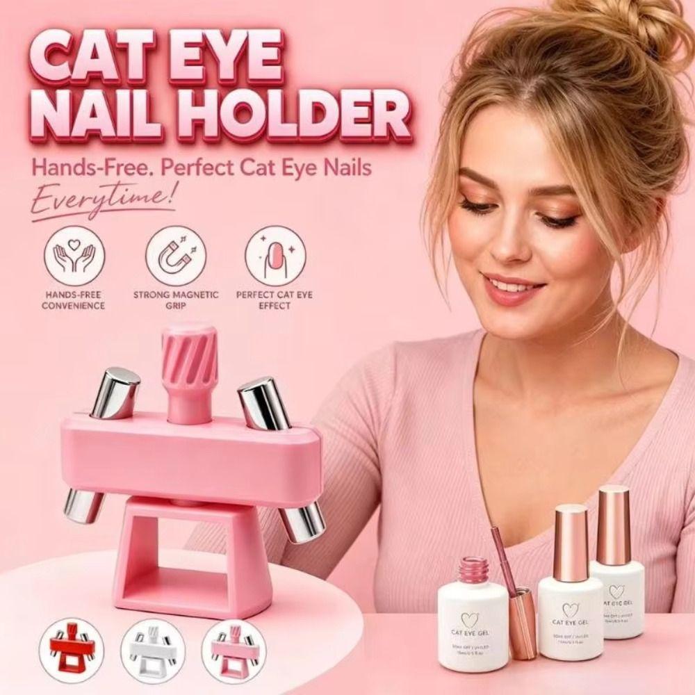 Double Magnets Cat Eye Nail Magnet Automatic Manicure Applicator Glass Bead Nail Tool Salon Use
