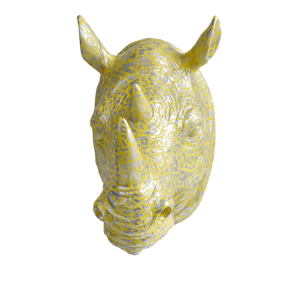 Modern Minimalist Home Decor - Resin Rhino Head Wall Art Creative Animal Head Wall Decoration Pendant