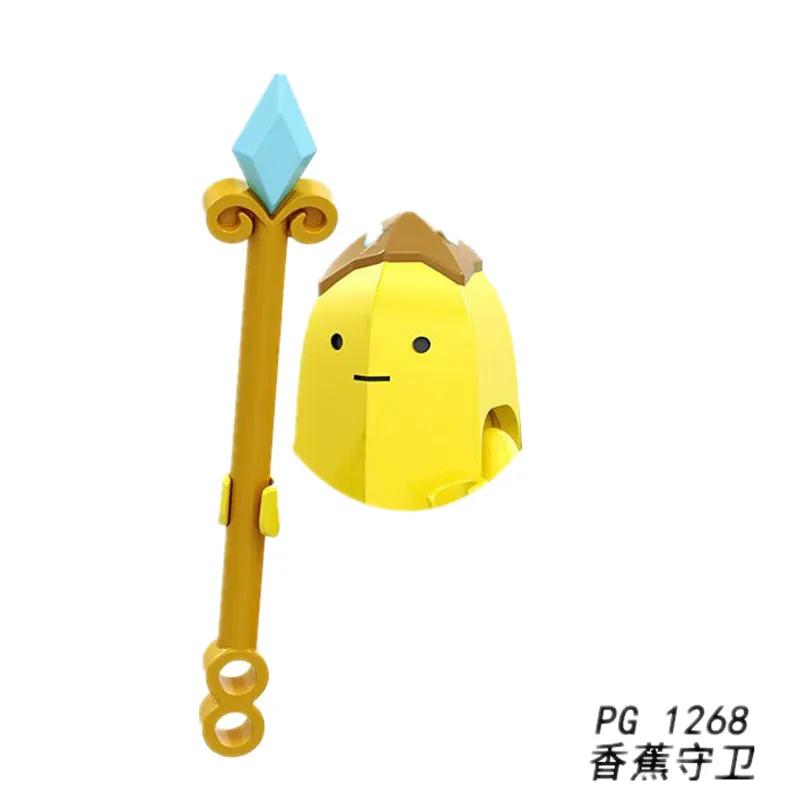 PG8141 Аниме Мультяшная Кукла Конструктор Каваи Банановый Человек Акула Развивающие Игрушки Детский Домашний Подарок Конструктор Приключение