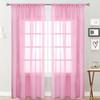 1pc Modern Solid Colour Sheer Curtain, Rod Pocket Curtains for Living Room Bedroom, Home Decoration, French Window Screen