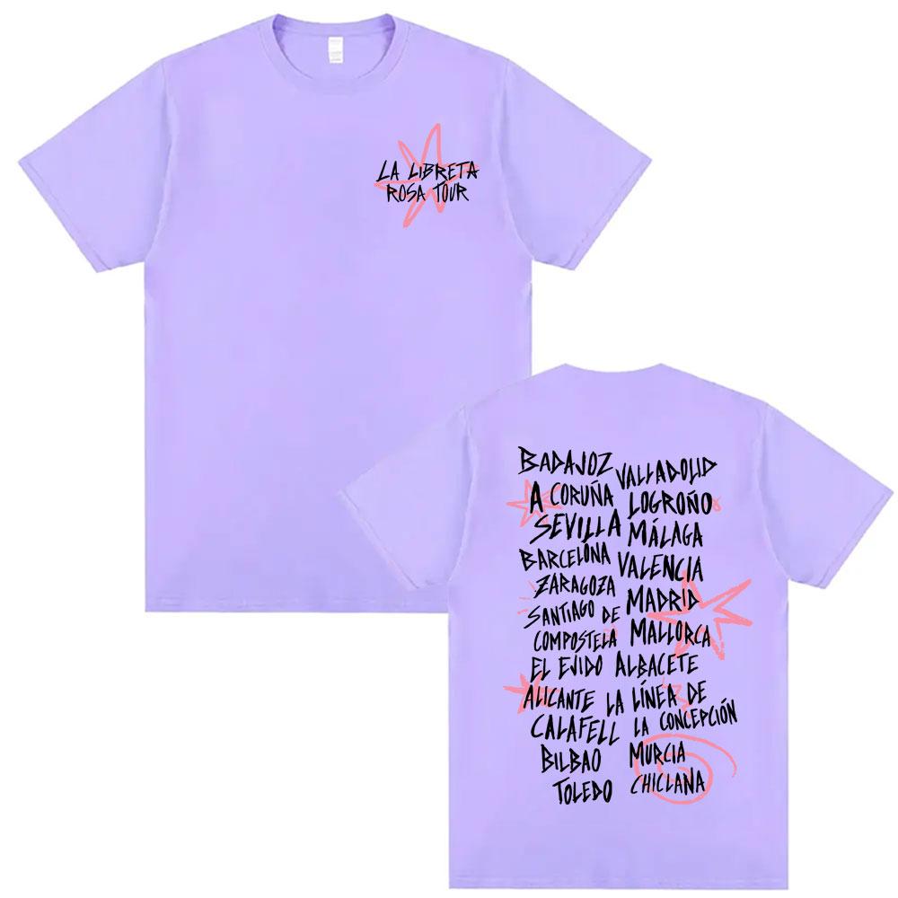 Chiara Oliver La Libreta Rosa Tour 2025 Print T Shirts Men Women's Clothing Fashion Aesthetic T-shirt