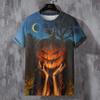Halloween T-Shirt For Men Ghost Graphic T Shirts 3D Print Casual Round Neck Short Sleeve T Shirts Oversized Men's Clothing Tops