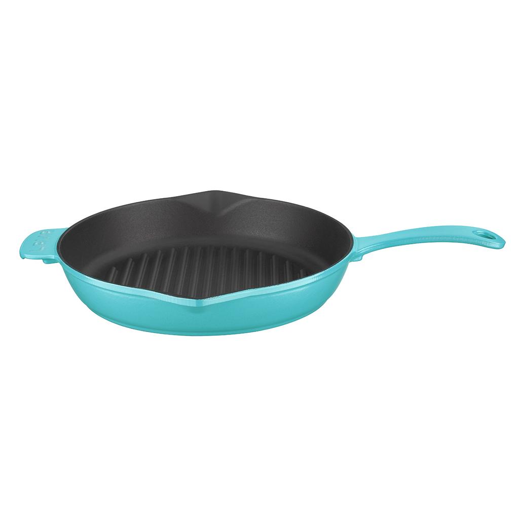 Lava Чугунная круглая сковорода-гриль пружинной серии. Длинный стержень, диаметр. Ø 28см.