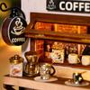 Coffee Shop Model Mini Doll House Miniature DIY Small House Kit DIY Miniature Dollhouses  Girls