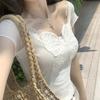 T Shirt With Lace Butterfly Bow Summer Womens White Oversize Designer Cotton