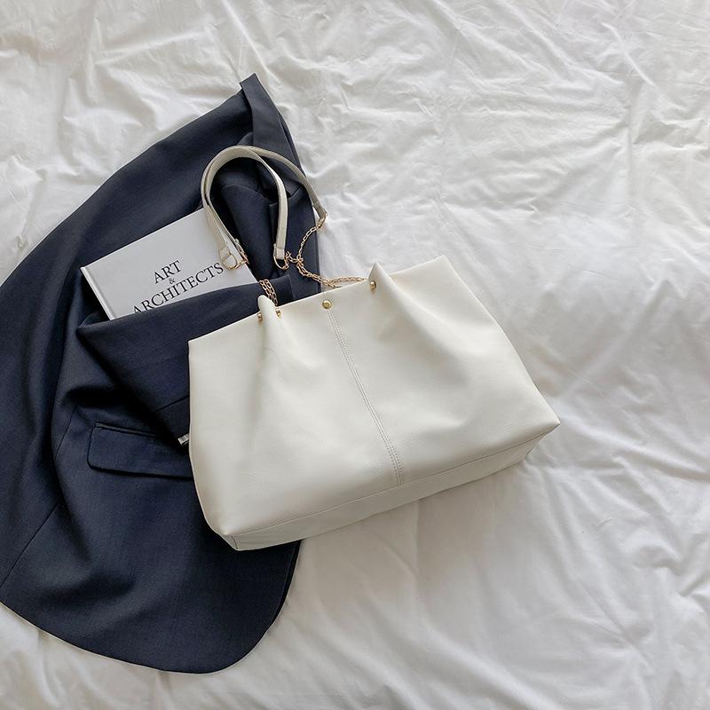 Модная сумка из мягкой кожи премиум-класса с цепочкой, повседневная сумка через плечо, большая вместимость, фактурная сумка через плечо