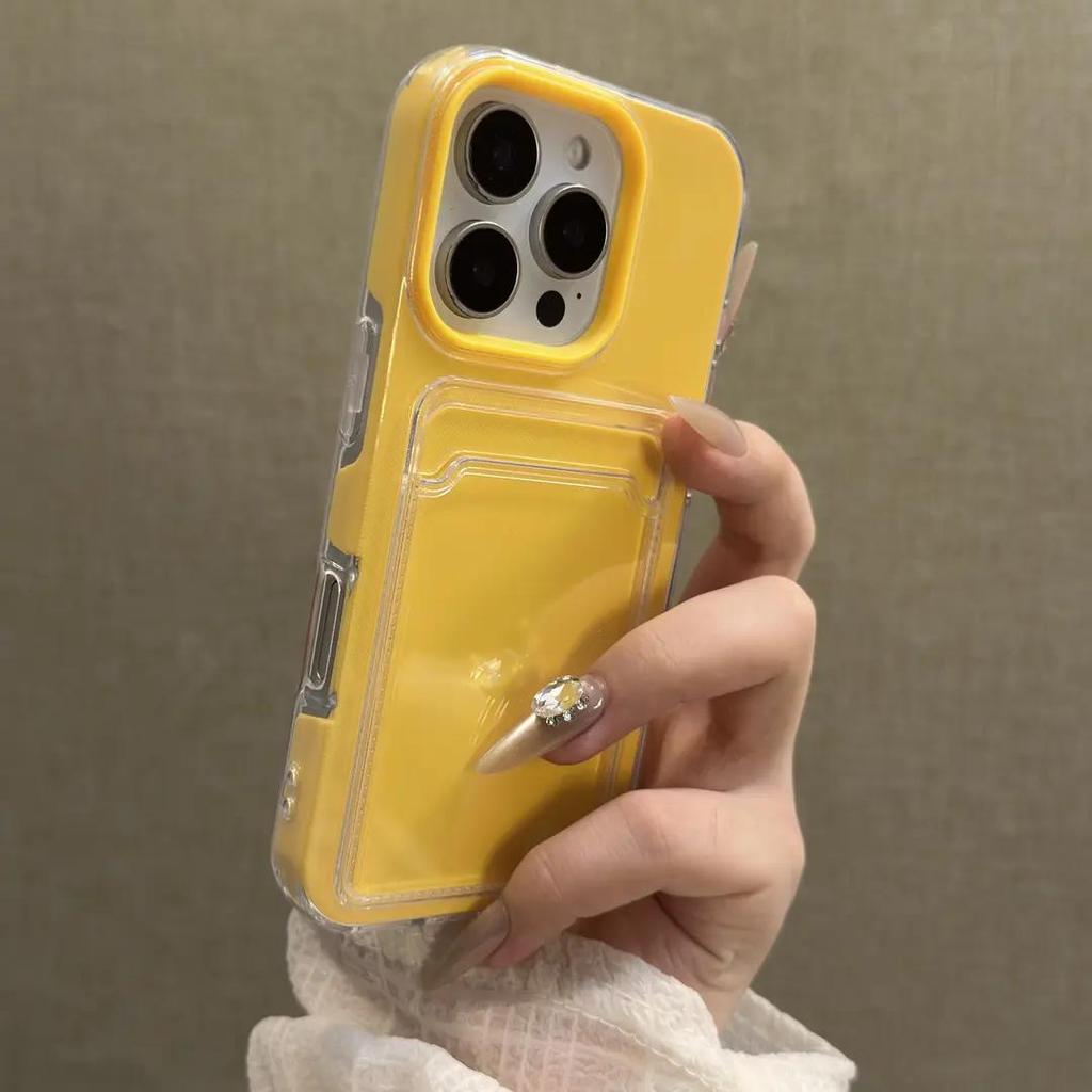 Роскошный прозрачный чехол-держатель для карт для iPhone 17 Air 16 Promax 15 Plus 14 11 13 12 Pro Max Кошелек 2 в 1 Мягкий защитный противоударный чехол-конфетка