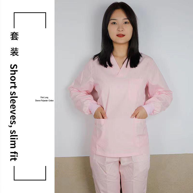 Женский хирургический костюм с длинным рукавом - Хлопковая униформа медсестры для медицинского персонала
