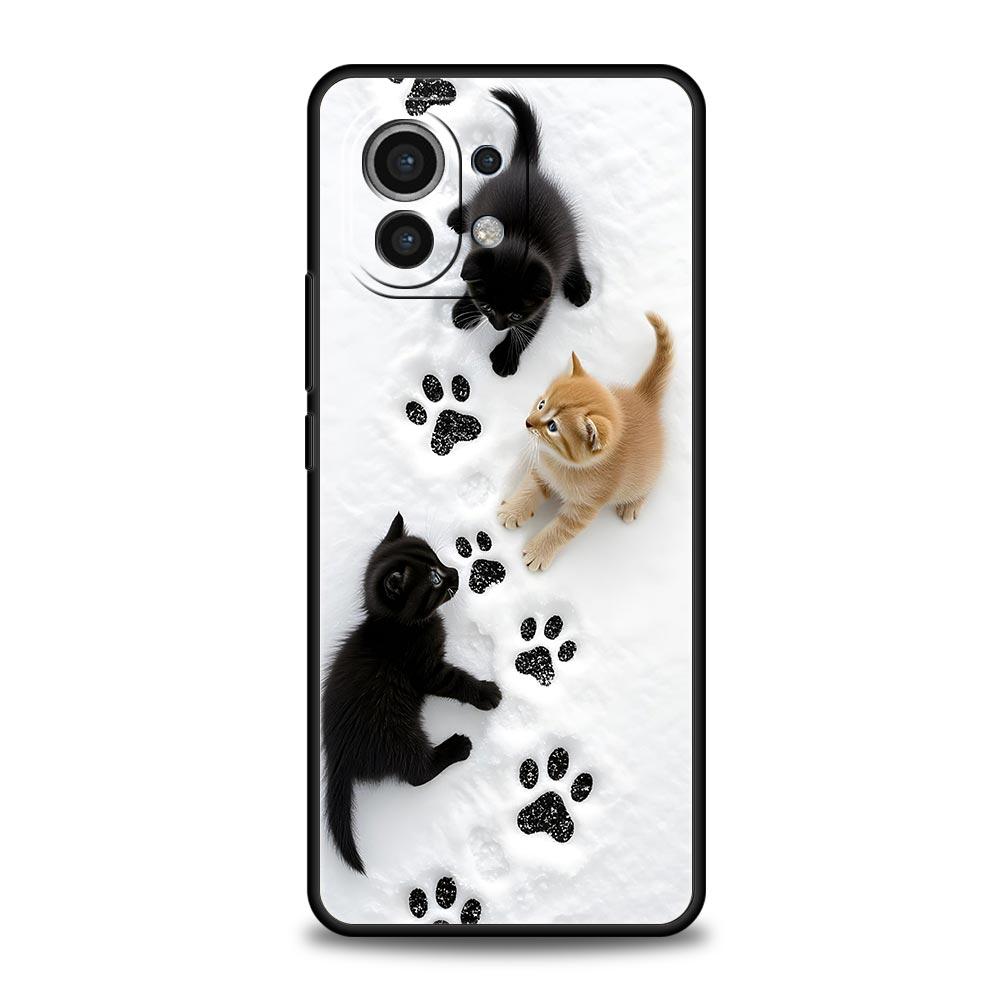 Cute Cat Phone Case Cover for Xiaomi Mi 17 15 14 13 12 11 Ultra 15T 14T 13T 12T 11T Pro Lite 5G Soft TPU Shell Fundas Capas Bags
