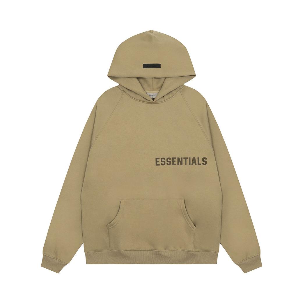 ESSENTIALS Сезон 8 Толстовка с бархатными буквами Унисекс Свободная Большого размера Худи Куртка на флисовой подкладке Модная