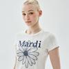 [mardimercredi] ТОП СЛИМ ФИТ С ЦВЕТОЧНЫМ ПЕРФОРИРОВАНИЕМ MARDI_IVORY NAVY