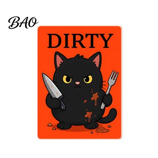 Clean Dirty Magnetic Decoration Dishwasher Magnet, Acrylic Cartoon Animal Sign, Fridge Magnet Double-Sided & for Kitchen Sign