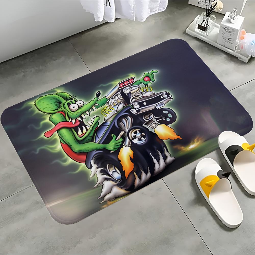 Fairy Tales of Rat Fink Cartoon Floor Mat Floor Mat Non-Slip Laundry Room Mat Laundry Decor Child Living Room Household Carpets