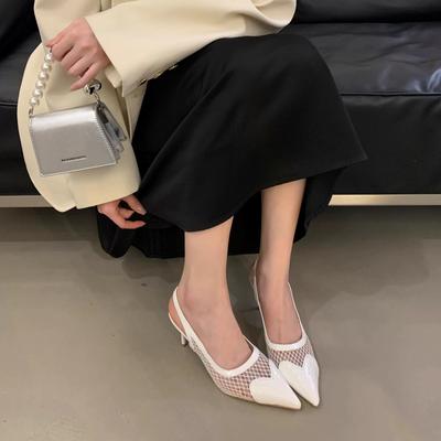 Niche остроносые лакированные сетчатые туфли на высоком каблуке, новый весенний темперамент, модные сандалии с эластичным носком