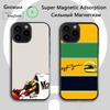 Чехол для телефона F1 A-Ayrton Tacing Driver Senna для iPhone 16e, 16, 15, 14, 13, 12, 11, Plus, Pro, Max, Mini с магнитной беспроводной зарядкой Magsafe