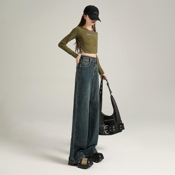 Узкие джинсы с высокой талией и широкими штанинами для женщин на осень и зиму, а также вельветовые джинсы для женщин на осень и зиму