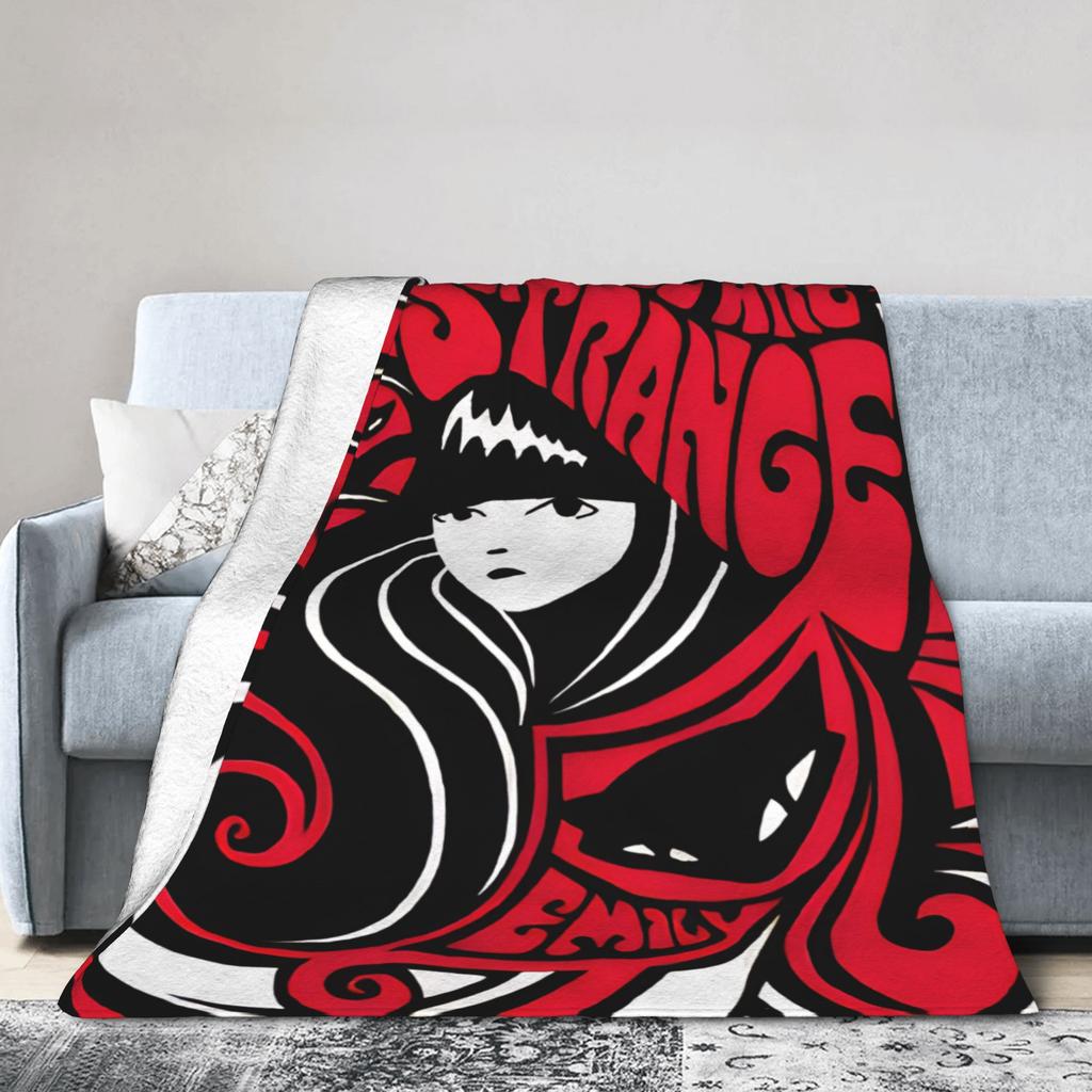 E-Emily the Strange Пледы Мультяшные Фланелевые Пледы для Дивана Кровати Печатный Легкий Покрывало,