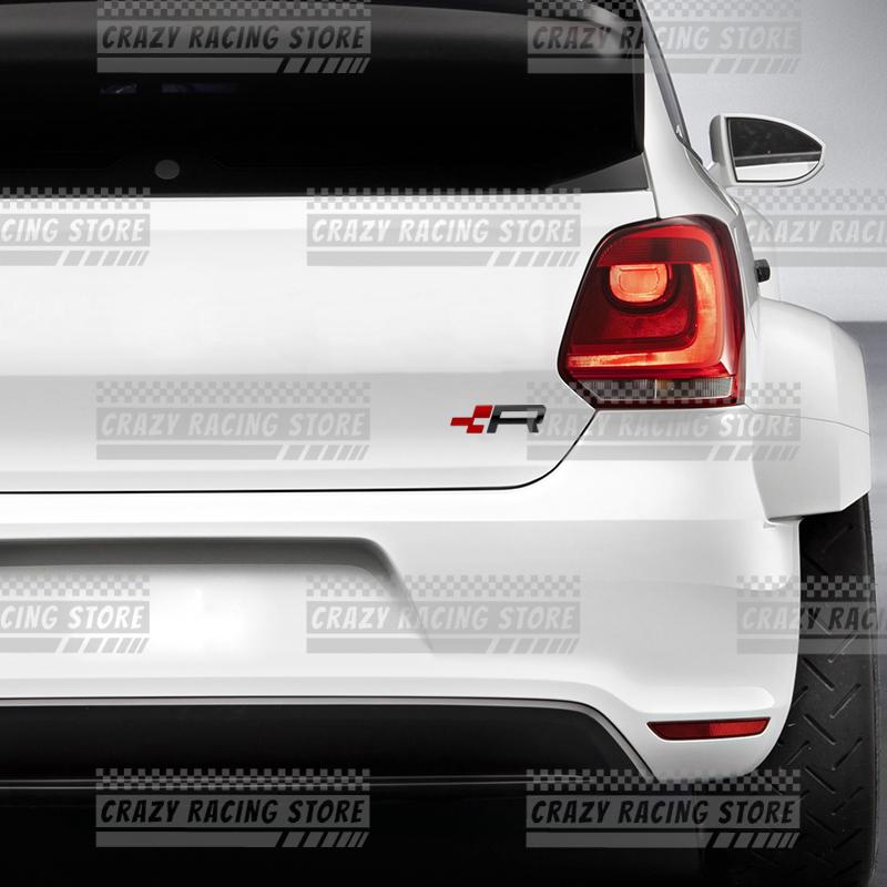 Car Badges R Racing Flag Trunk Emblem Metal Stickers Body Decals Letter Decor For Ibiza Leon Cordoba Tarraco Toledo Ateca