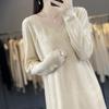 Women's Cashmere Dress Qinghe Cashmere 70% Wool 30% Cashmere Women's Autumn and Winter Cashmere Dress Soft and Warm