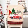 Stretch Xmas Dinner Chair Seat Cover Cartoon Christmas Table Decor  New Year Supplies