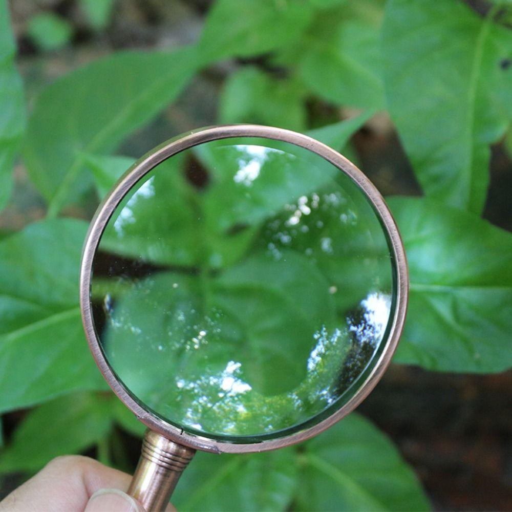 Retro 20x Handheld Metal Magnifier Portable High Magnification Loupe Reading Book