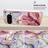YB IMD Series-17 Style-E For Google Pixel 9/Pixel 9 Pro TPU Case Electroplating Kickstand Marble Pattern Cover