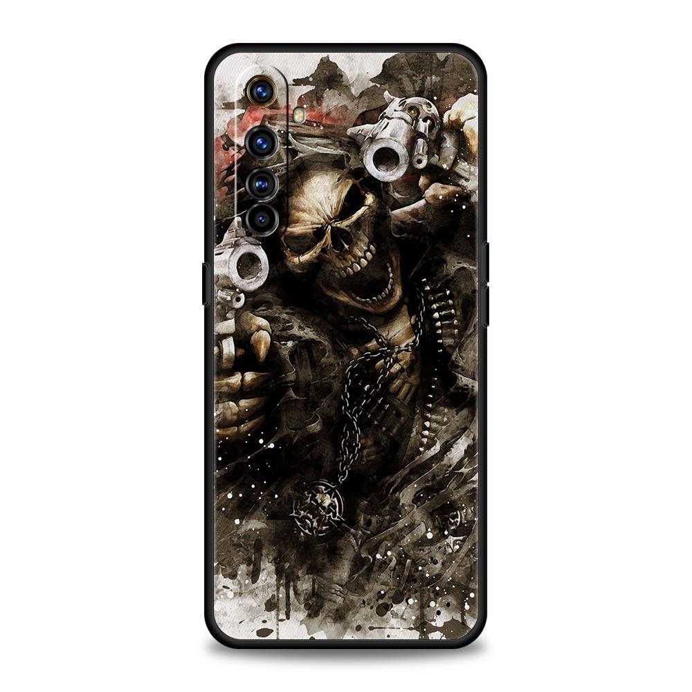 Grim Reaper Skull Skeleton Phone Case For Realme 10 9 8 5G 7 6 GT2 Pro Plus 9i 8i C21 C11 C25 C35 GT Neo 2 3 3T Soft Black Cover
