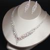 Fashion Rhinestone Necklace Earrings Jewelry Set Women'S Clavicle Chain Banquet Accessories