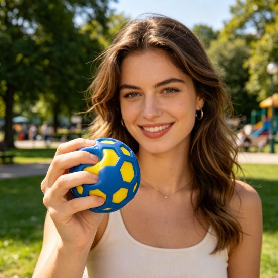 Slow Rebound Toy Colorful Grid Stress Ball, TPR Rising Fidget for Anxiety Relief, Palm-sized Reliever Soft Squeeze Decompression Ball Office