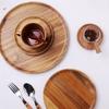 Solid Wood Serving Platter Tray Round Wooden Tea Tray Plate Dinner Plates  For Food Snack Dishs