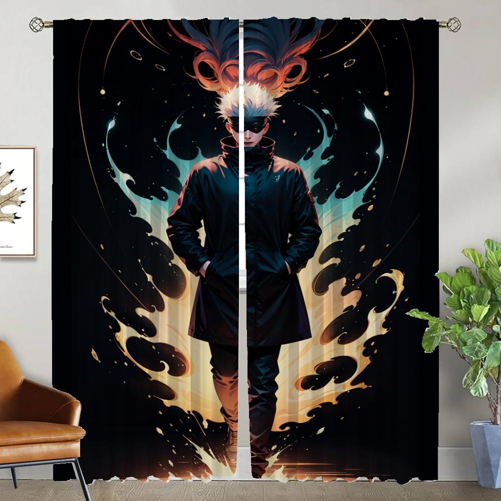 Gojo Satoru Современные Шторы Для Гостиной 2 Части Затемняющие Шторы Домашний Интерьер Шторы Для Камеры Украшения Хэллоуина Оттенки