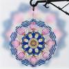 360 Degree Rotating Metal Wind Chime with Lotus Mandala Design In Blue Pink Golden Colors Soothing Outdoor Garden Decor for Patio