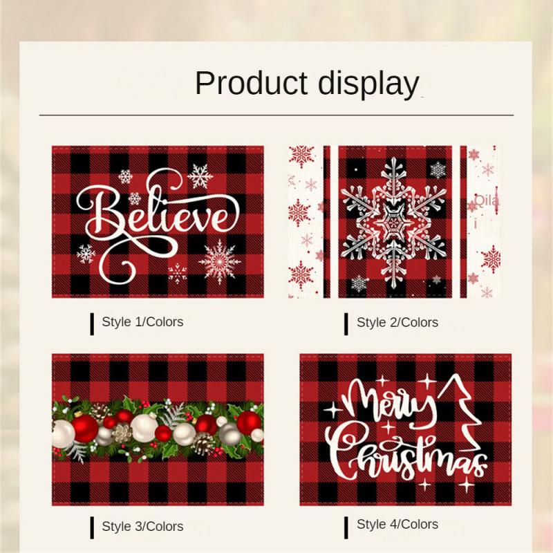 Новая Рождественская цифровая печатная салфетка для стола Праздничная вечеринка Обеденный стол Теплоизолирующая Противозагрязняющая Подставка для стола