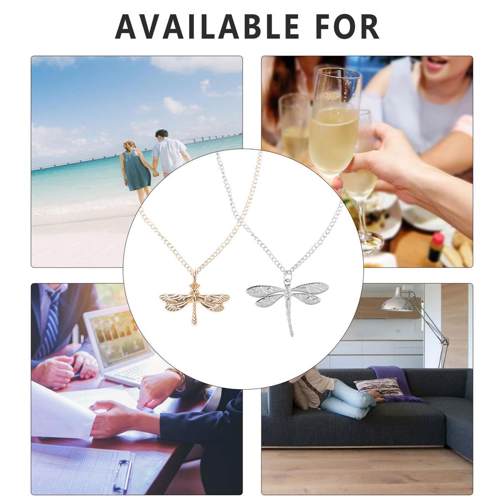 Trendy Dragonflies Zircon Charm Necklace for Stylish Women Ladies Sturdy Alloy Fashion Jewelry for Adults Casual Wear