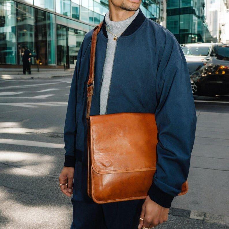 Top Grain Leather Travel Laptop Bag - Briefcase Satchel Portfolio Notebook Tablet Messenger Bag for Men & Women Gift for Him