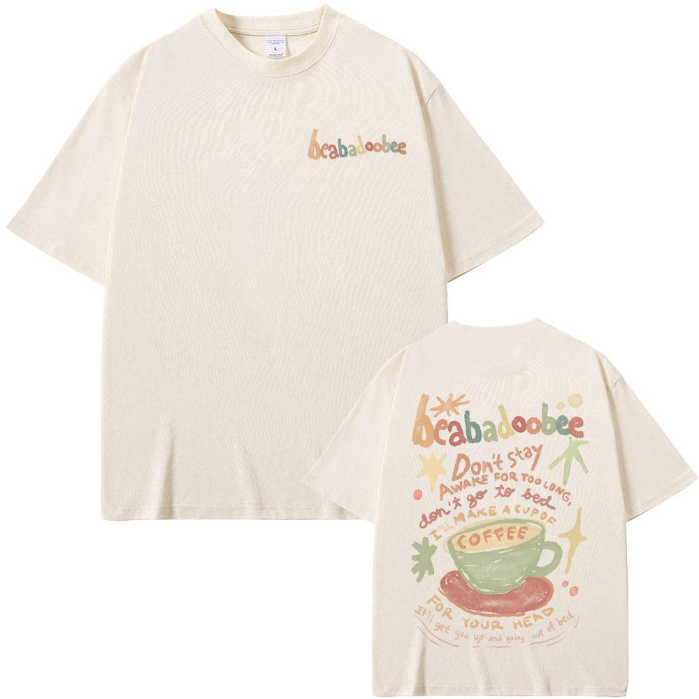 Футболка с графическим принтом Beabadoobee Мужская Женская Модная Винтажная Оверсайз Футболка Унисекс Повседневная из Чистого Хлопка Футболка Y2k Уличная Одежда