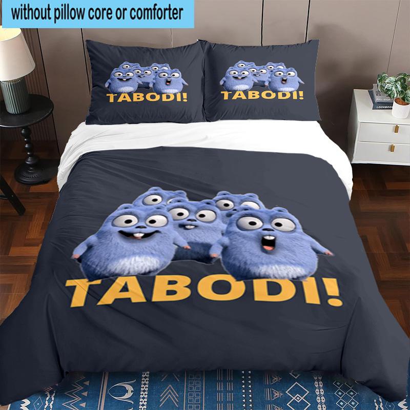 3PCS Bear And Blue Critter Adventure 3pcs Bedding,Including 3PCS Duvet Cover And 2pcs Pillowcases Perfect for Christmas,Ideal for Bedroom, Dormitory