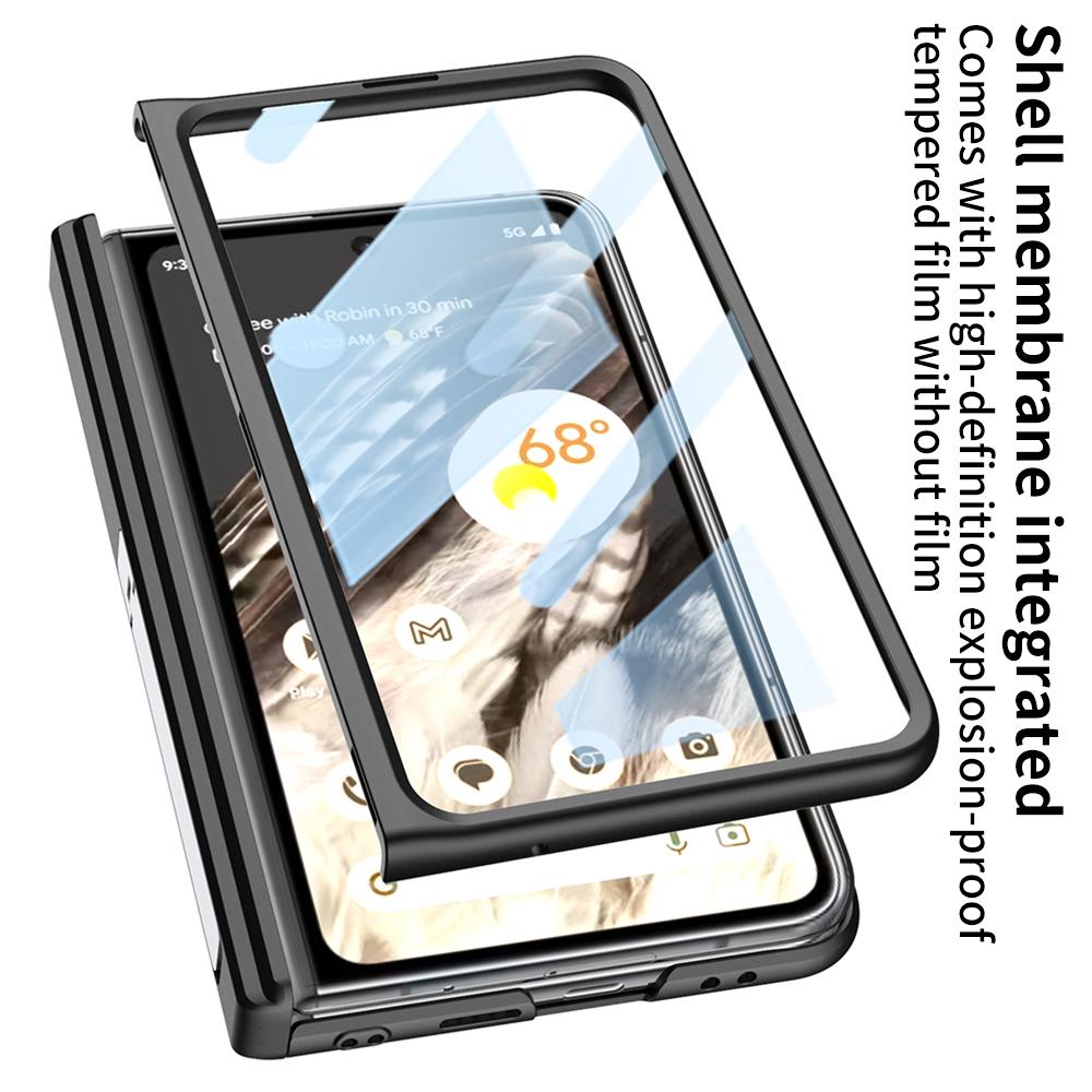 Магнитный шарнир для чехла для беспроводной зарядки Magsafe для Google Pixel Fold, жесткого кожаного чехла из ПК с подставкой и защитным чехлом из стеклянной пленки