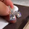 European & American Style Dragonfly Egg-shaped Zircon Earrings, Multicolor Fashion Studs for Women