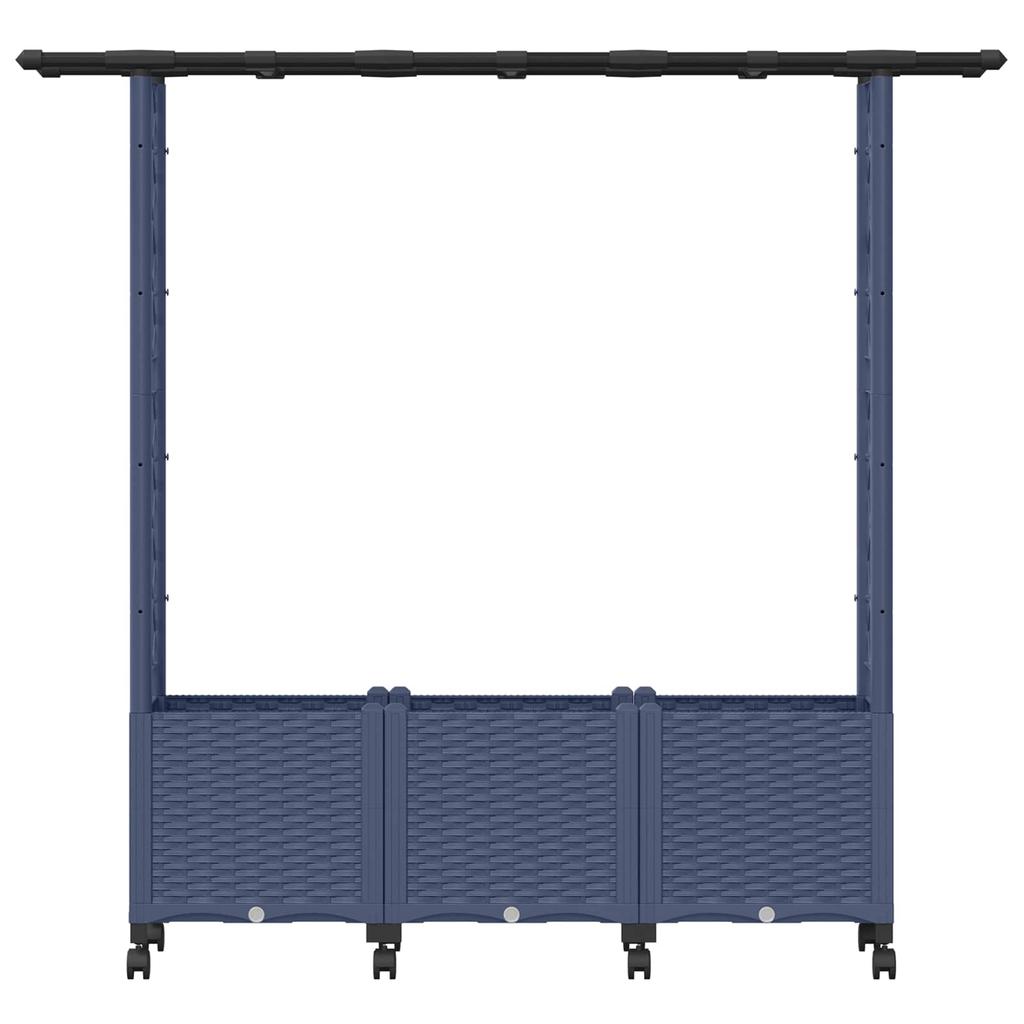 Raised Garden Bed with Trellis and Roof Gray 162.5 x 40 x 142 cm PP
